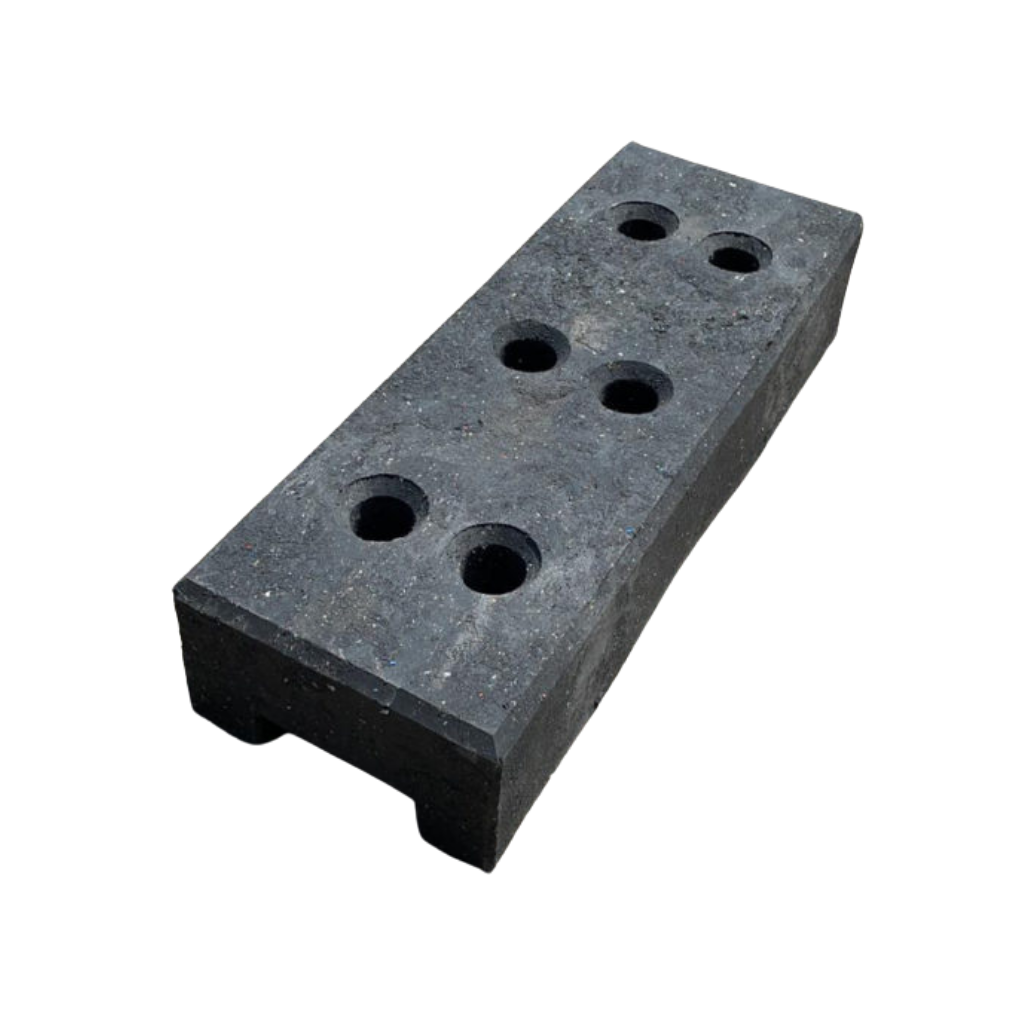 Kunststof voetblok 20 kg van Q-Fence voor bouwhekken met 45 mm opening