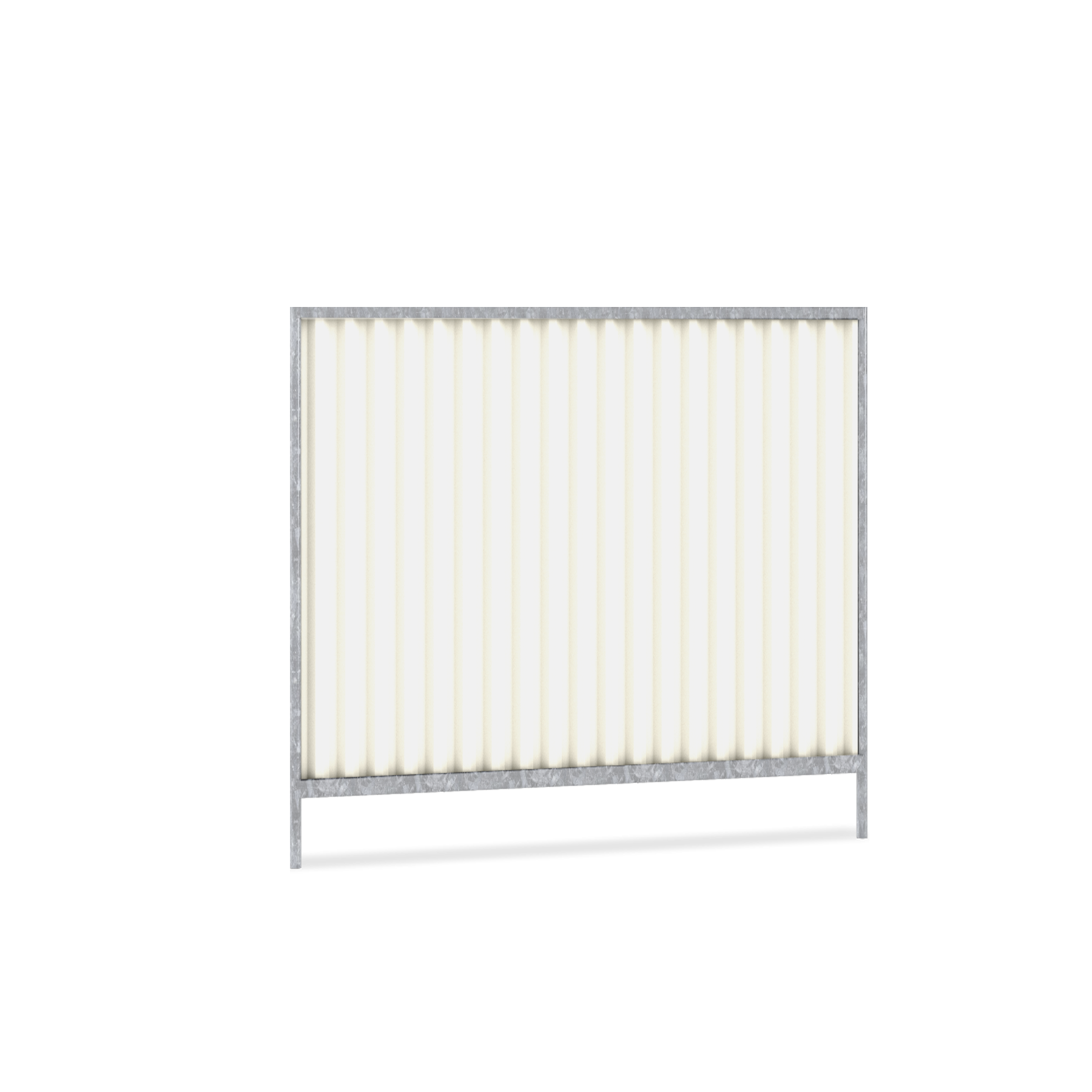 Q-Fence City Fence bouwhek met damwandprofiel en thermisch verzinkt stalen frame in wit