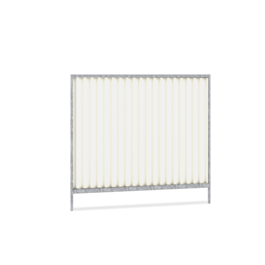 Q-Fence City Fence bouwhek met damwandprofiel en thermisch verzinkt stalen frame in wit
