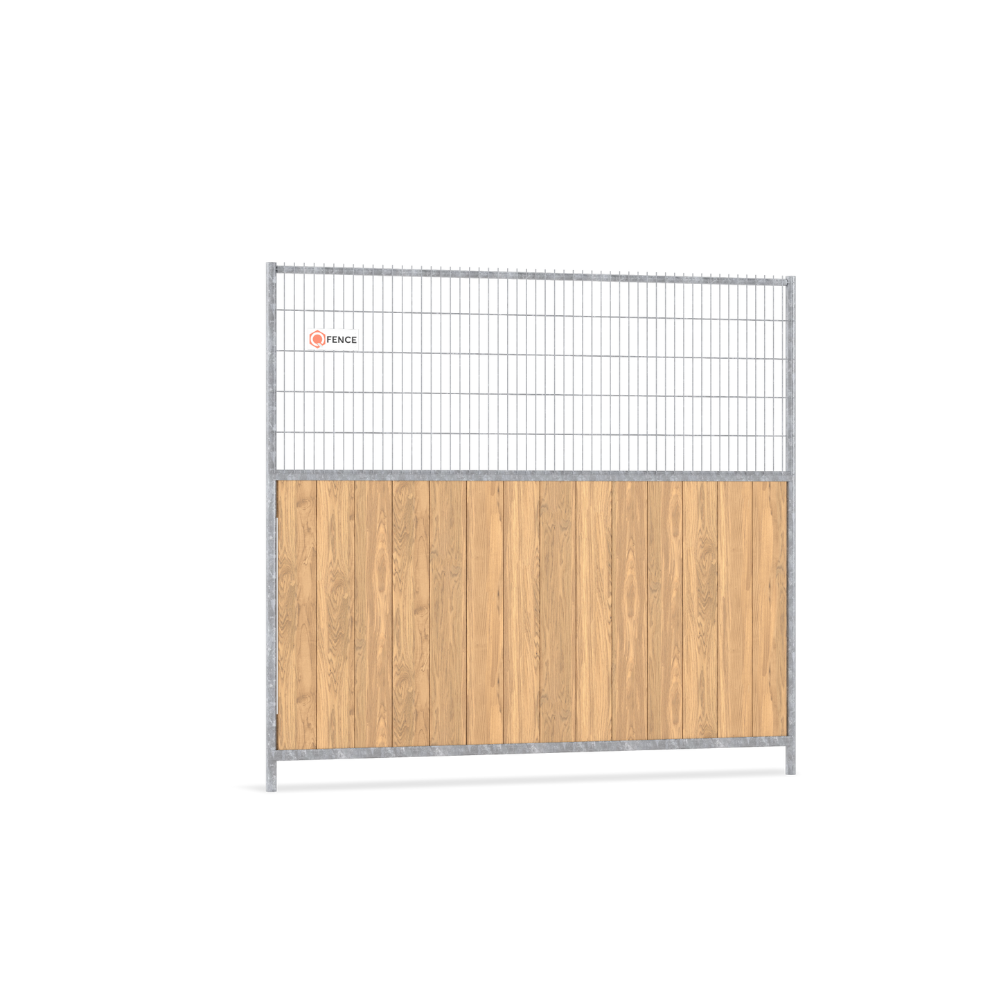 CombiWood bouwhek van Q-Fence met houten damwand voor stedelijke omgeving