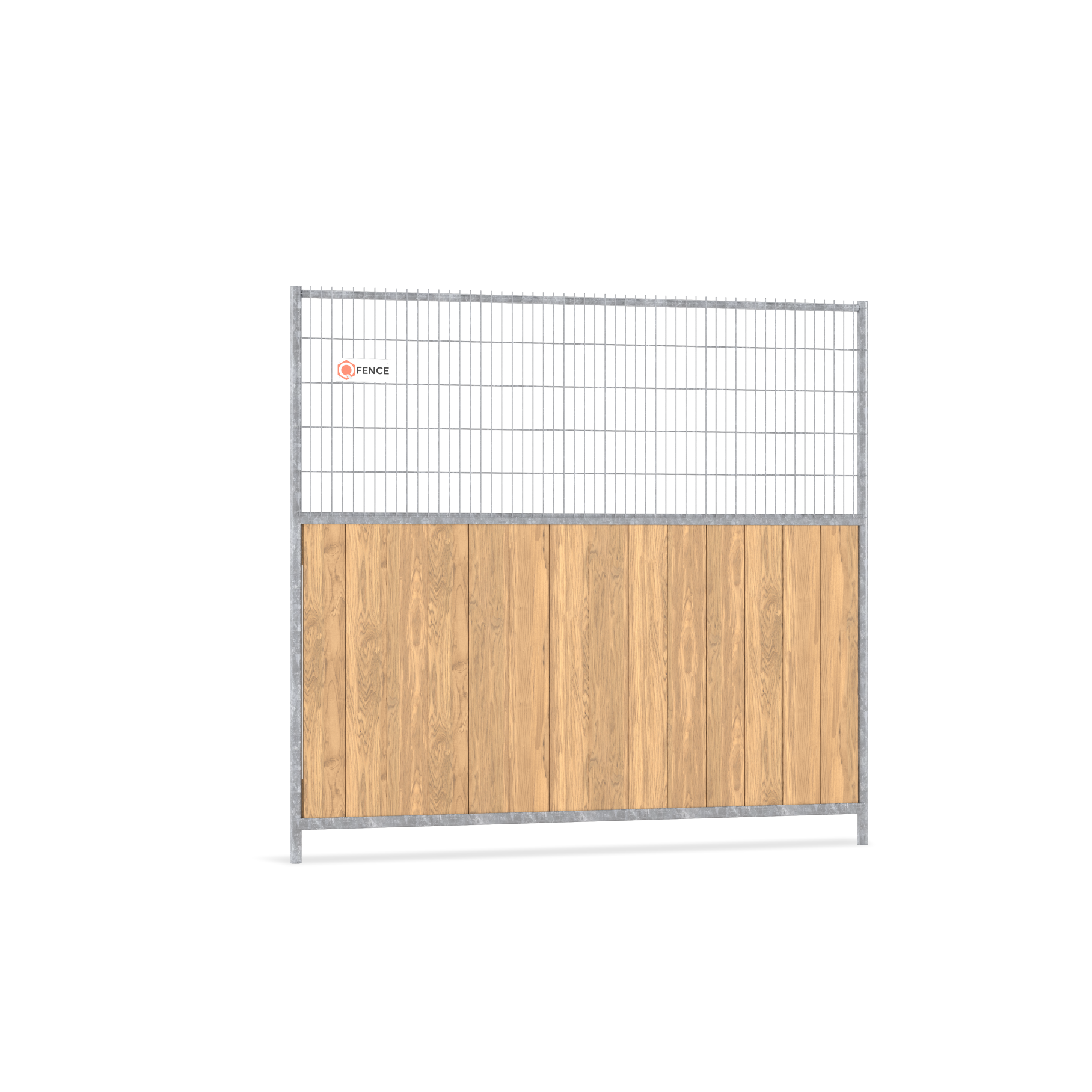 CombiWood bouwhek van Q-Fence met houten damwand voor stedelijke omgeving