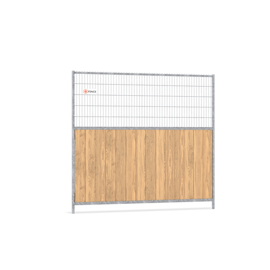 CombiWood bouwhek van Q-Fence met houten damwand voor stedelijke omgeving