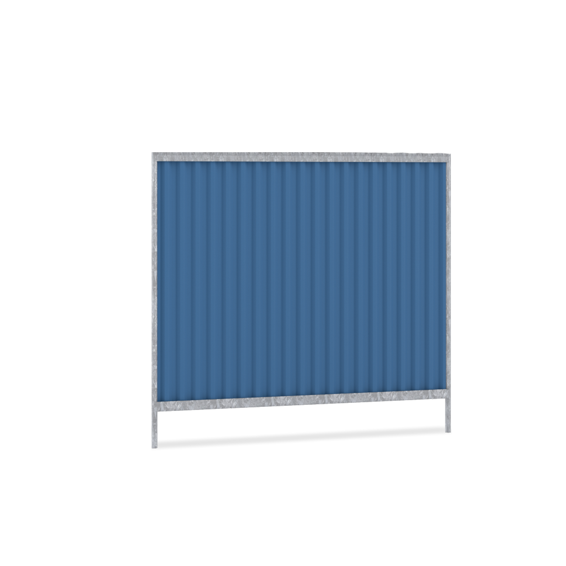 Q-Fence City Fence bouwhek met damwandprofiel en thermisch verzinkt stalen frame in blauw