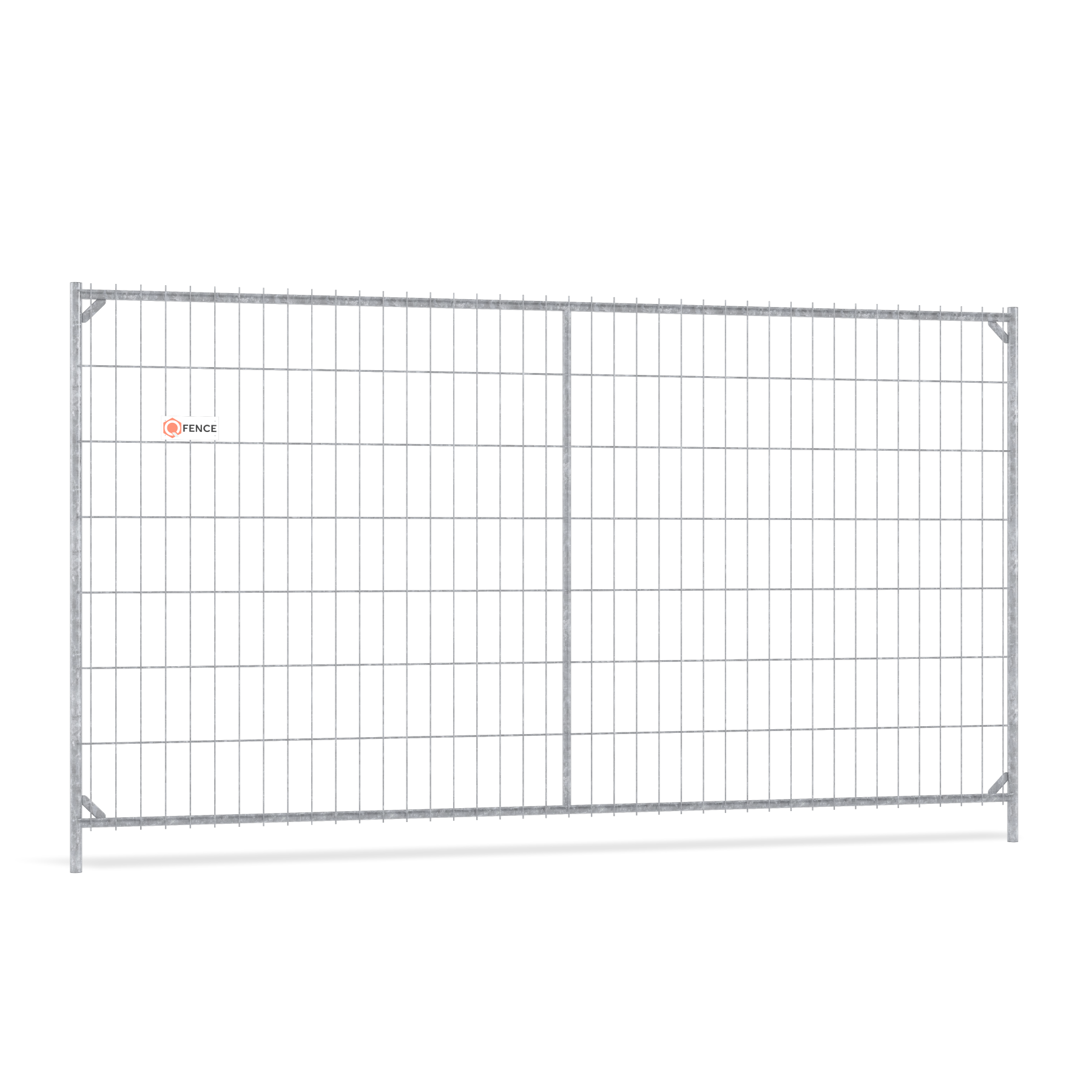 Q-Fence Industrial XPlus bouwhek met middenbuis en hoekverstevigingen