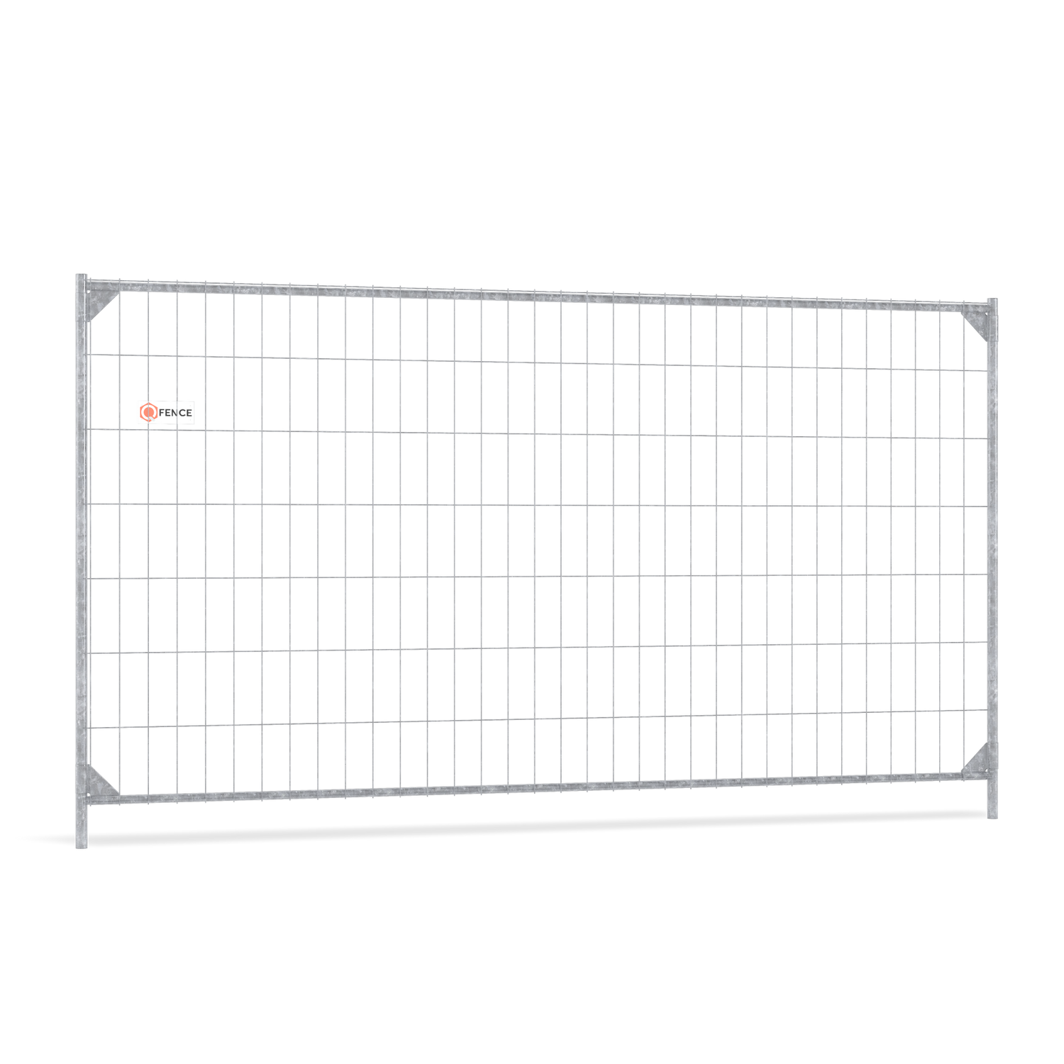 Bouwhek Standard X van Q-Fence met hoekversteviging en robuust frame voor bouwplaatsen