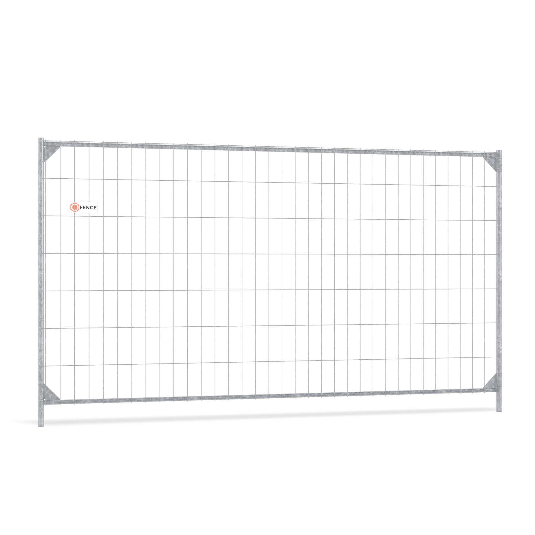 Bouwhek Standard X van Q-Fence met hoekversteviging en robuust frame voor bouwplaatsen