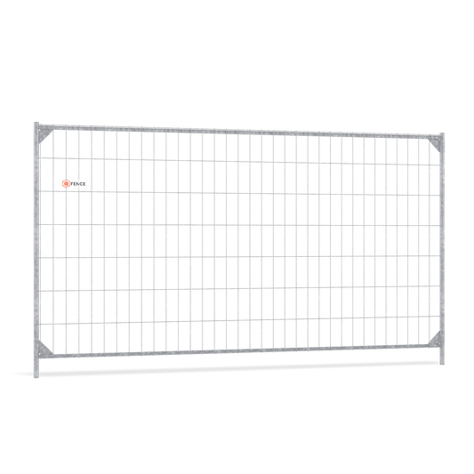 Bouwhek Standard X van Q-Fence met hoekversteviging en robuust frame voor bouwplaatsen