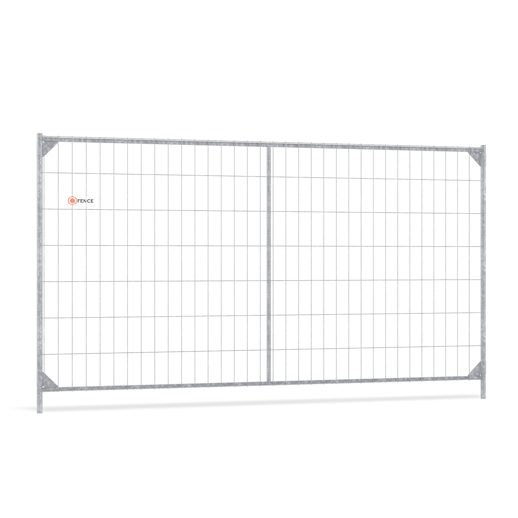 Bouwhek Standard XPlus van Q-Fence met middenbuis en hoekversteviging voor bouwplaatsen